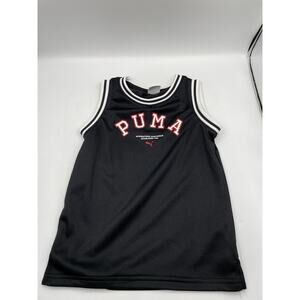 Boys Puma Basketball Tank Top Jersey Black & Red Sleeveless Size 6